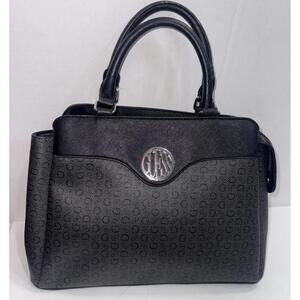 Y2K GUESS Black Monogram Old Money Classic Designer Chic Satchel Purse Bag